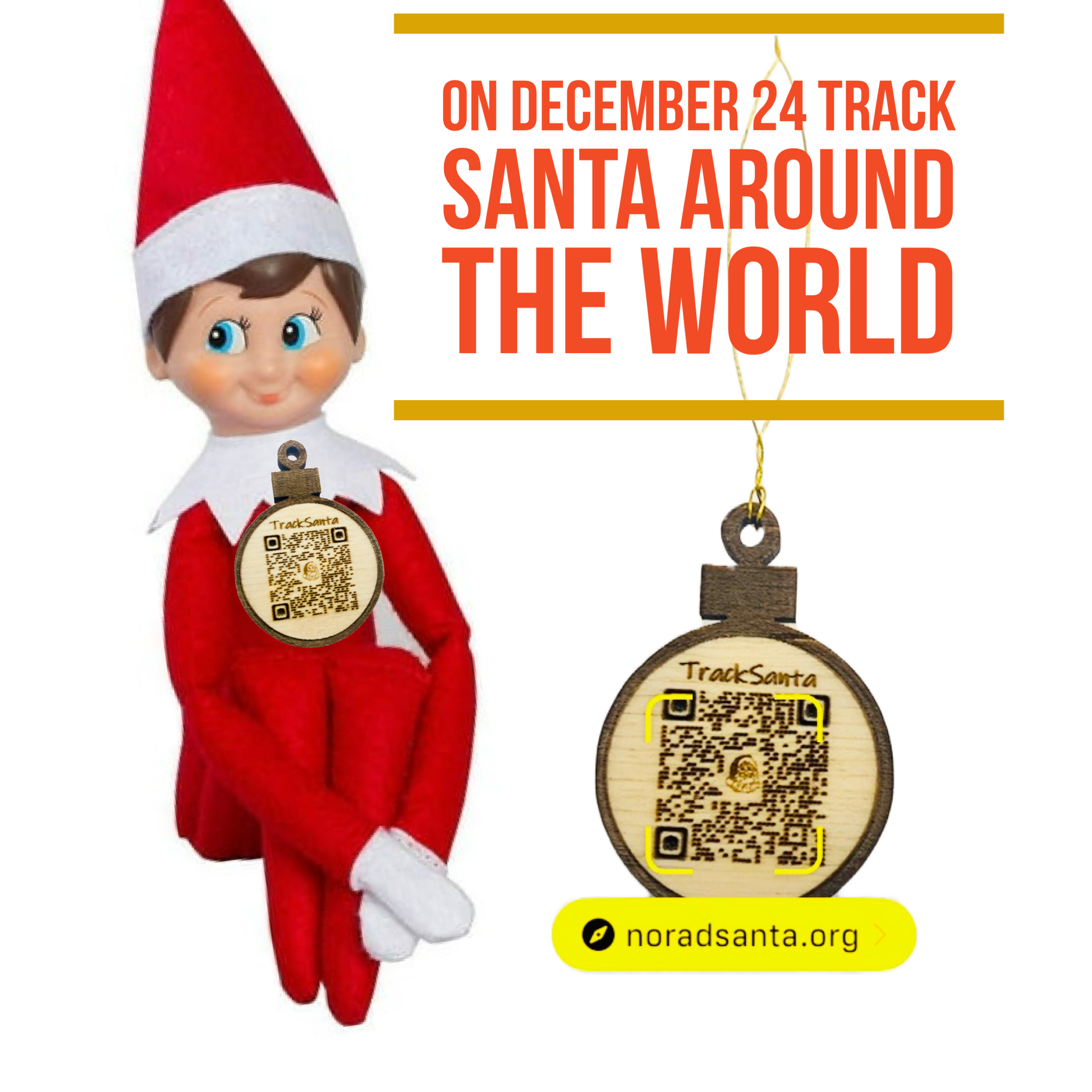 Elf pendant with Santa tracker for tracking Santa Claus Christmas Eve ...