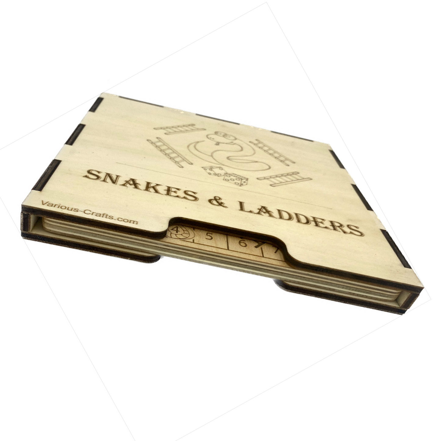 Digital Laser Cutting Files to Make Wooden Game Boards Snakes-Ladders Tic Tac Toe Checkers and Chess Bonus Case- Sleeve!