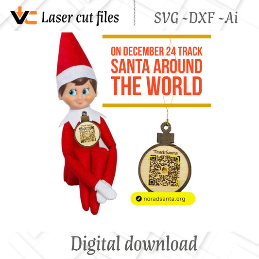 Elf pendant with Santa tracker for tracking Santa Claus Christmas Eve