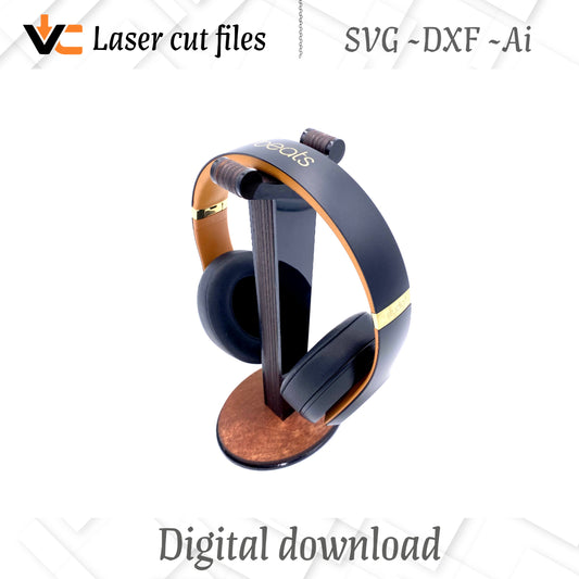 Digital SVG File Headphone Stand Laser Cutting