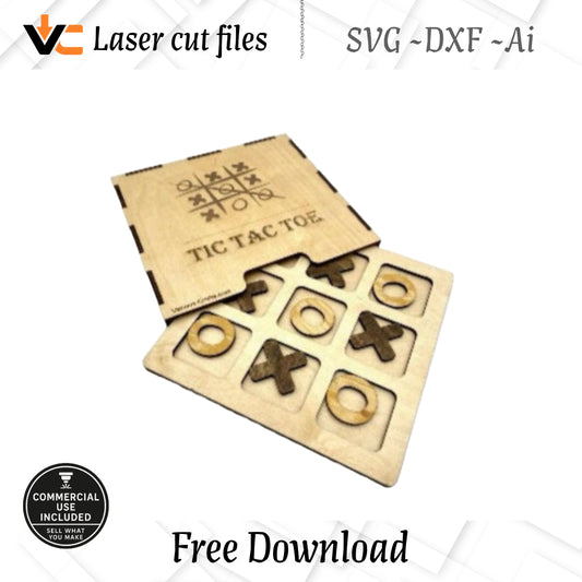 Free Tic-Tac-Toe SVG | AI | DXF File – Commercial License Included