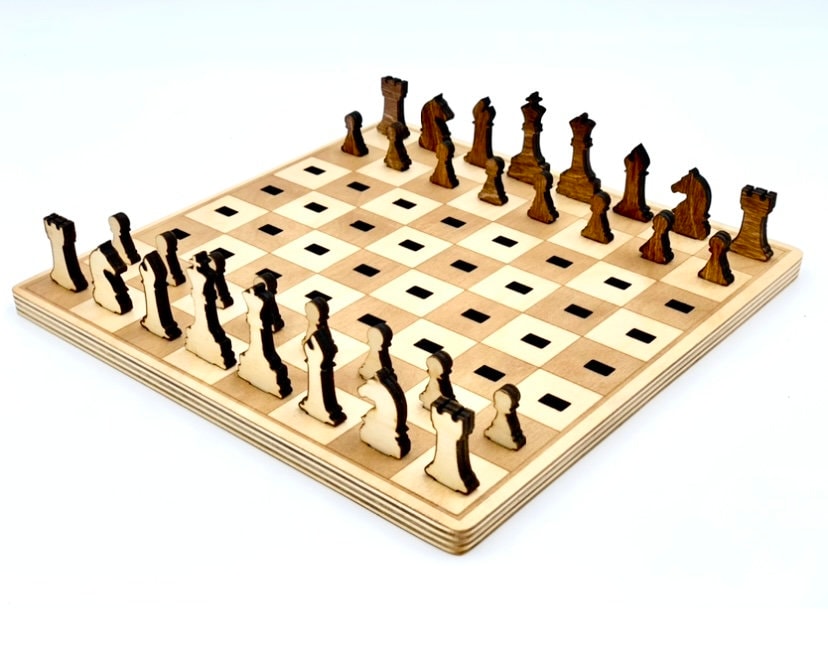 Digital SVG, Ai, DXF Files to Make This Chess Game Board Laser Cutting Files Bonus New Case and Sleeve