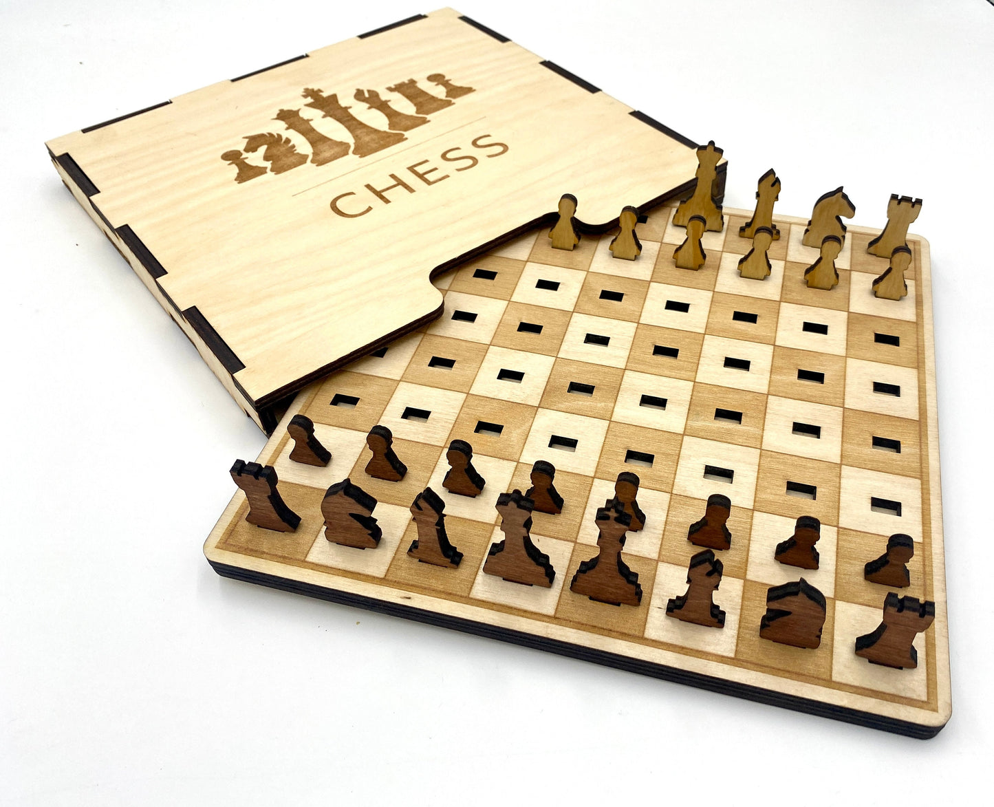 Digital SVG, Ai, DXF Files to Make This Chess Game Board Laser Cutting Files Bonus New Case and Sleeve