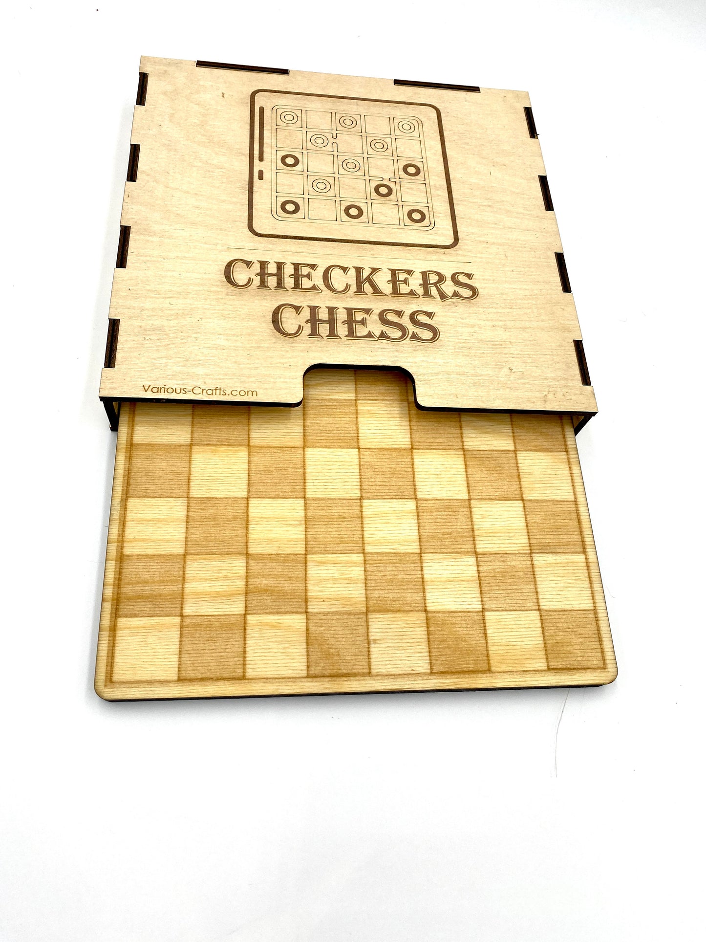 Digital SVG, DXF and Ai Files to Make Combo Chess and Checkers Game Board Laser Cutting Bonus Case & Sleeve