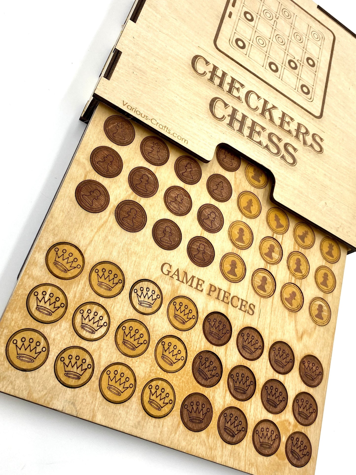 Digital SVG, DXF and Ai Files to Make Combo Chess and Checkers Game Board Laser Cutting Bonus Case & Sleeve