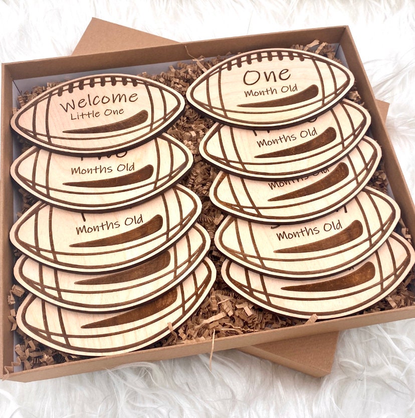 Milestone’s football SVG, Ai, and DXF files are perfect for laser-cutting projects related to pregnancy, expecting mothers, and baby showers