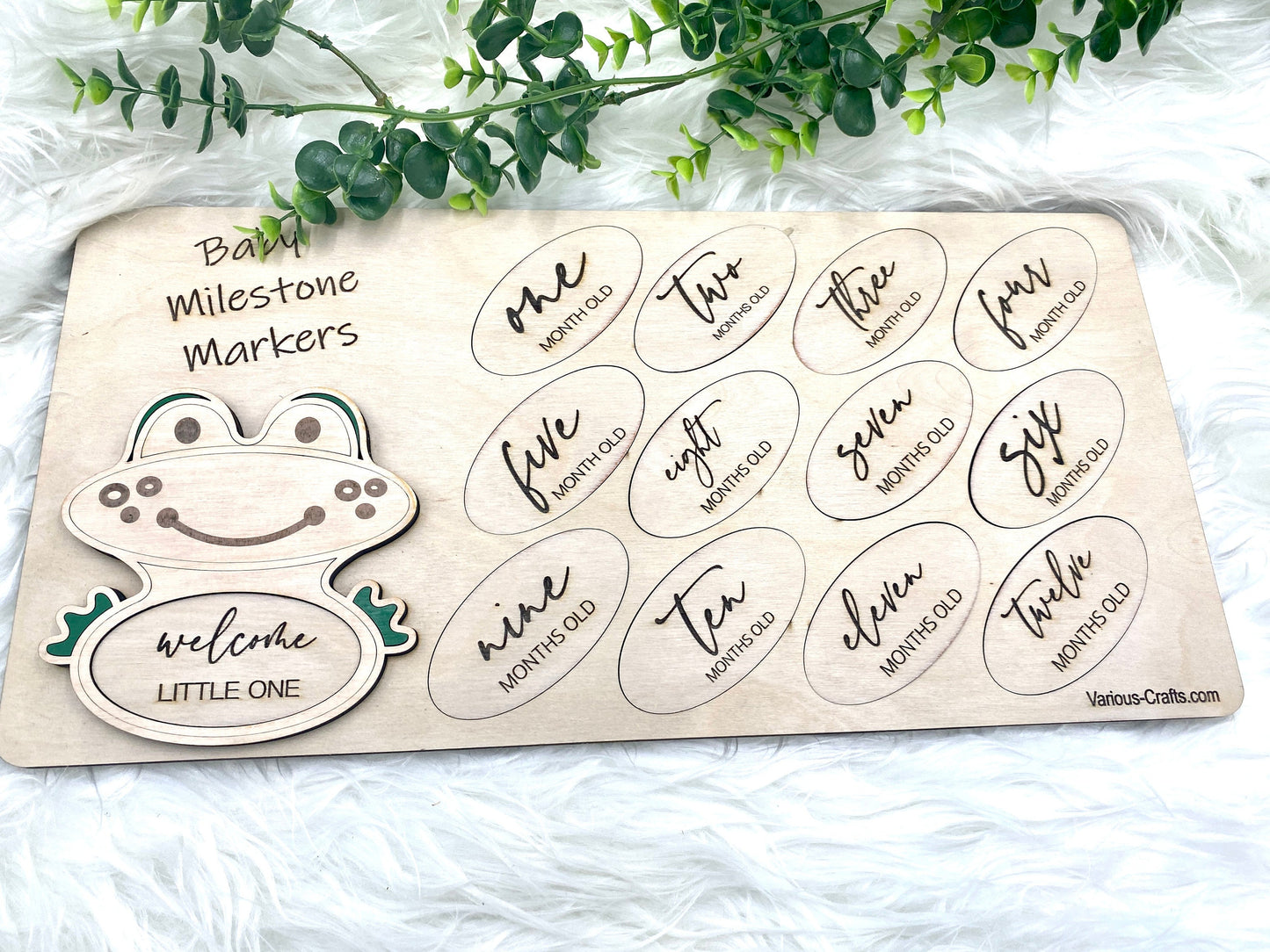 Digital SVG AI DXF Files Laser Engraving Frog Milestones Set with wooden case. Baby shower gifts for expectant mothers