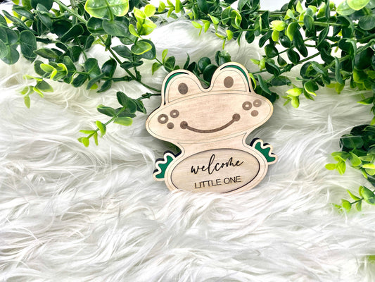 Digital SVG AI DXF Files Laser Engraving Frog Milestones Set with wooden case. Baby shower gifts for expectant mothers